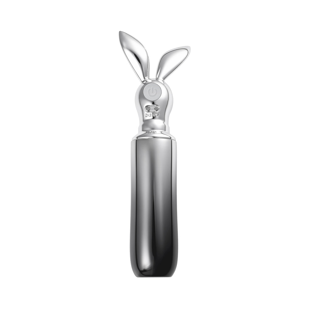 Playboy Bunny On The Go 2 AM Vibrator - 10-Speed, Waterproof, Hematite/Chrome