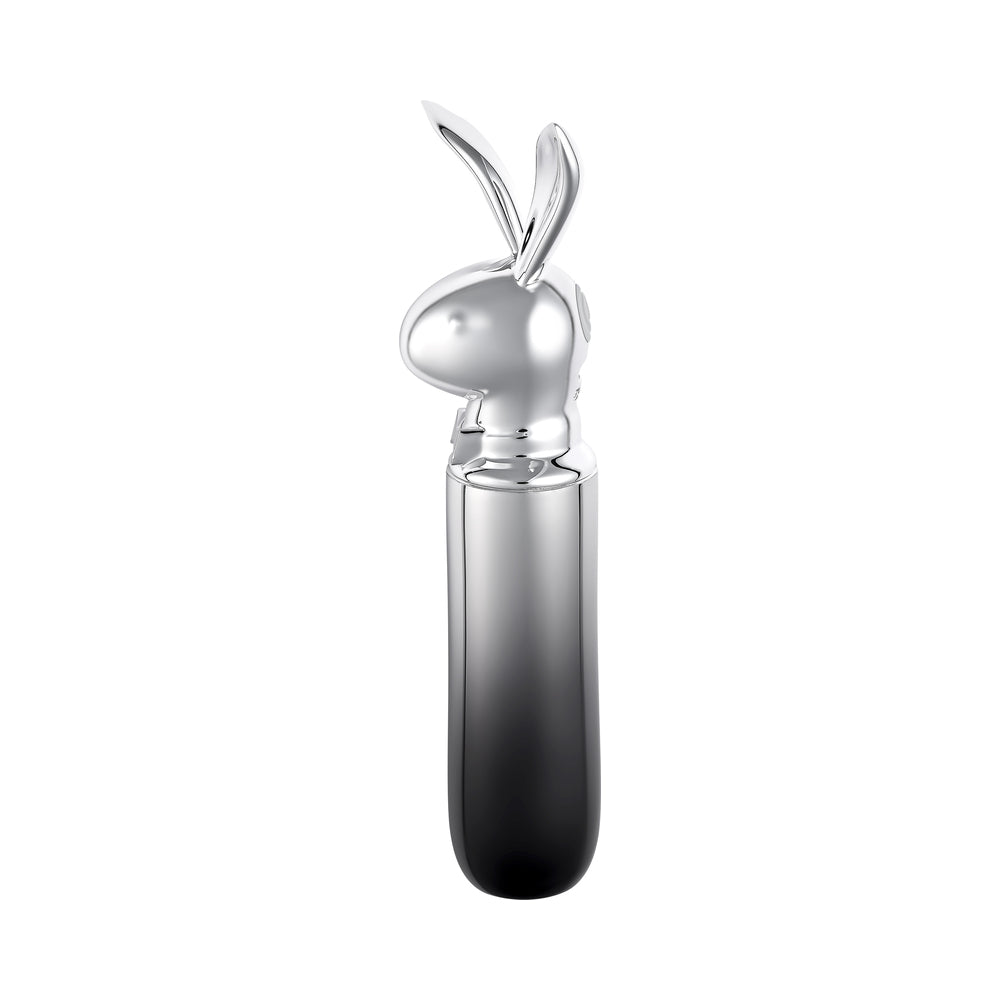 Playboy Bunny On The Go 2 AM Vibrator - 10-Speed, Waterproof, Hematite/Chrome