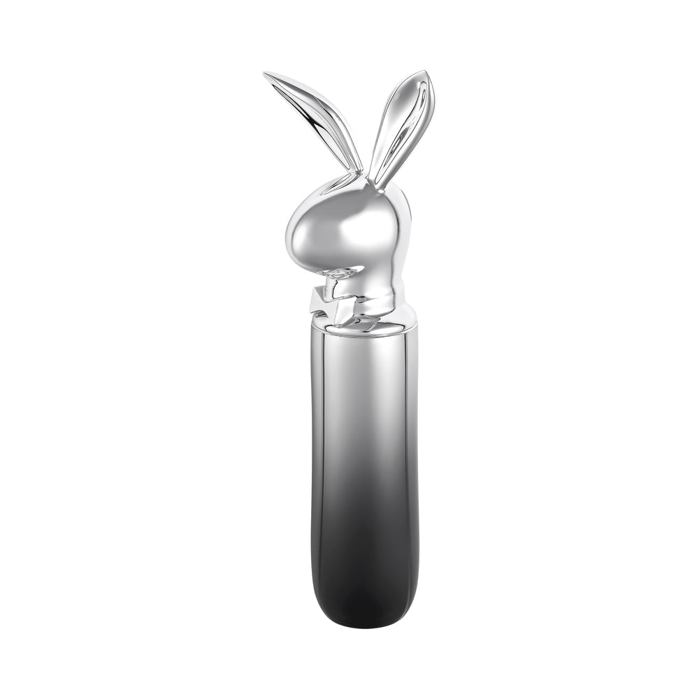 Playboy Bunny On The Go 2 AM Vibrator - 10-Speed, Waterproof, Hematite/Chrome