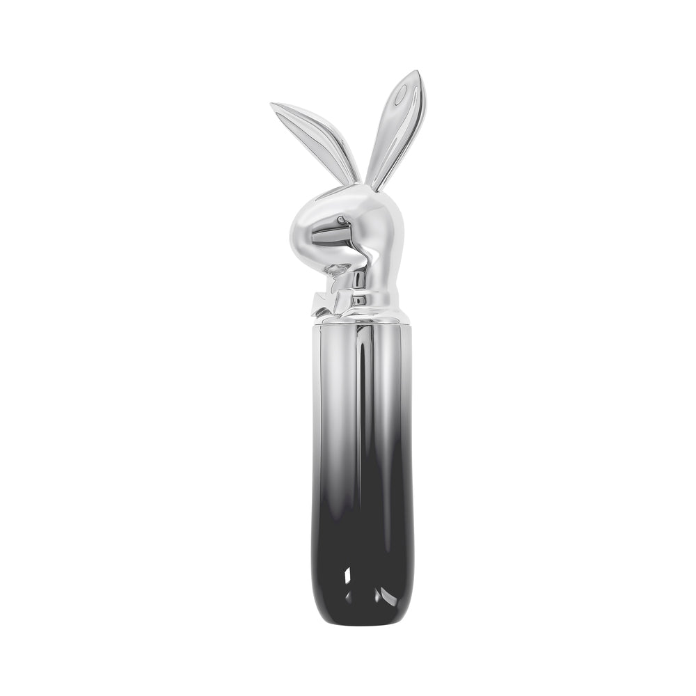Playboy Bunny On The Go 2 AM Vibrator - 10-Speed, Waterproof, Hematite/Chrome