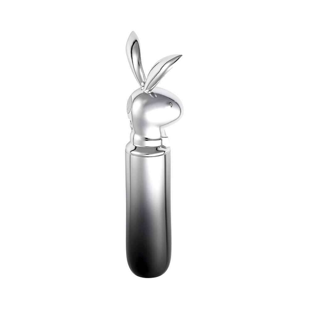Playboy Bunny On The Go 2 AM Vibrator - 10-Speed, Waterproof, Hematite/Chrome