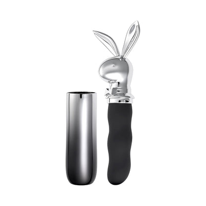 Playboy Bunny On The Go 2 AM Vibrator - 10-Speed, Waterproof, Hematite/Chrome
