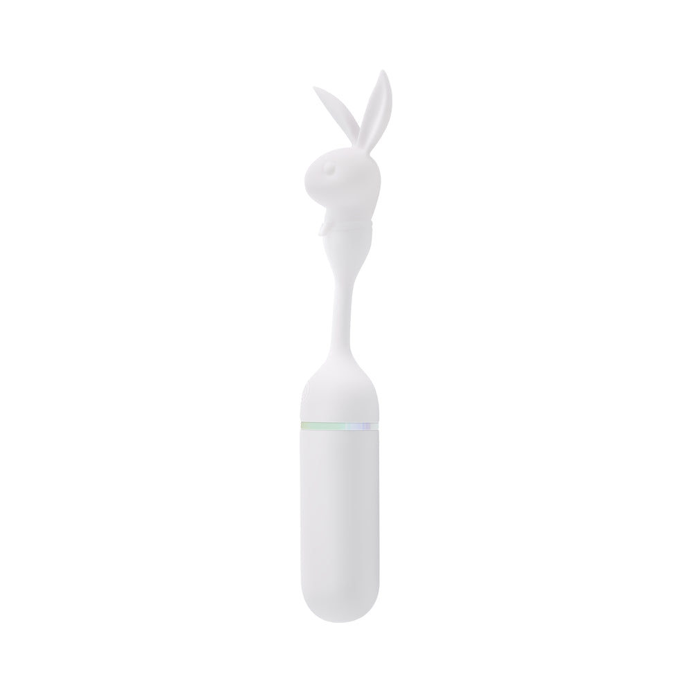 Playboy Lucky Charm White Vibrating Rabbit – Dual-Ended with 10 Vibration Speeds