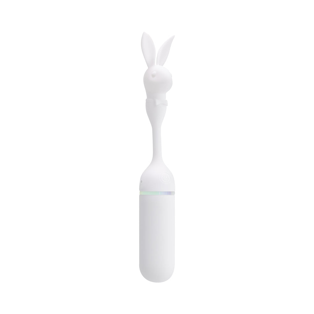 Playboy Lucky Charm White Vibrating Rabbit – Dual-Ended with 10 Vibration Speeds