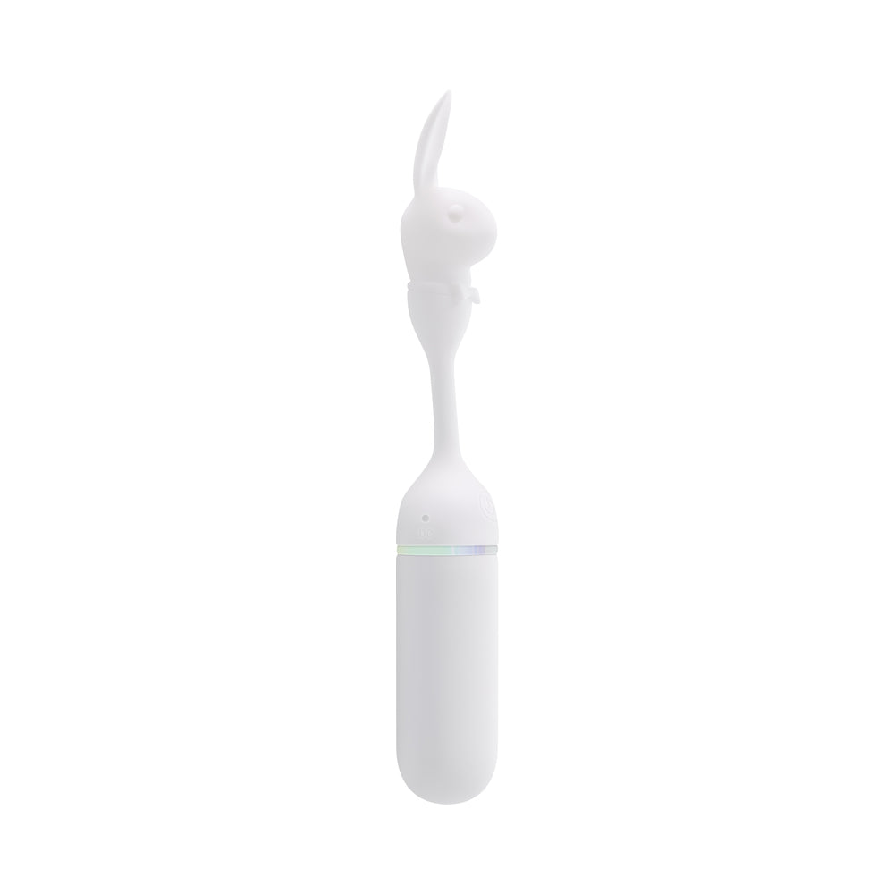Playboy Lucky Charm White Vibrating Rabbit – Dual-Ended with 10 Vibration Speeds