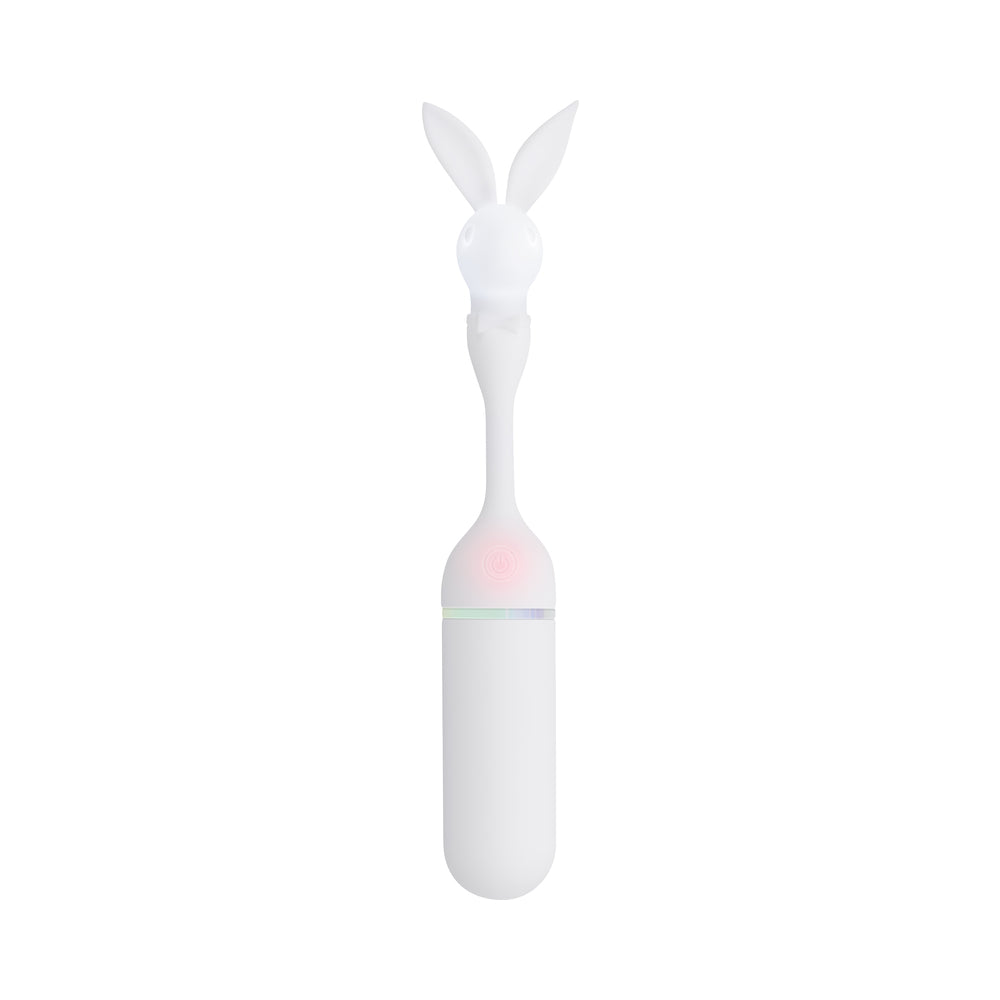 Playboy Lucky Charm White Vibrating Rabbit – Dual-Ended with 10 Vibration Speeds