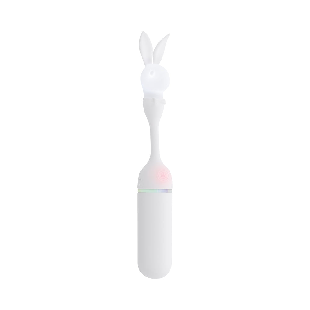 Playboy Lucky Charm White Vibrating Rabbit – Dual-Ended with 10 Vibration Speeds