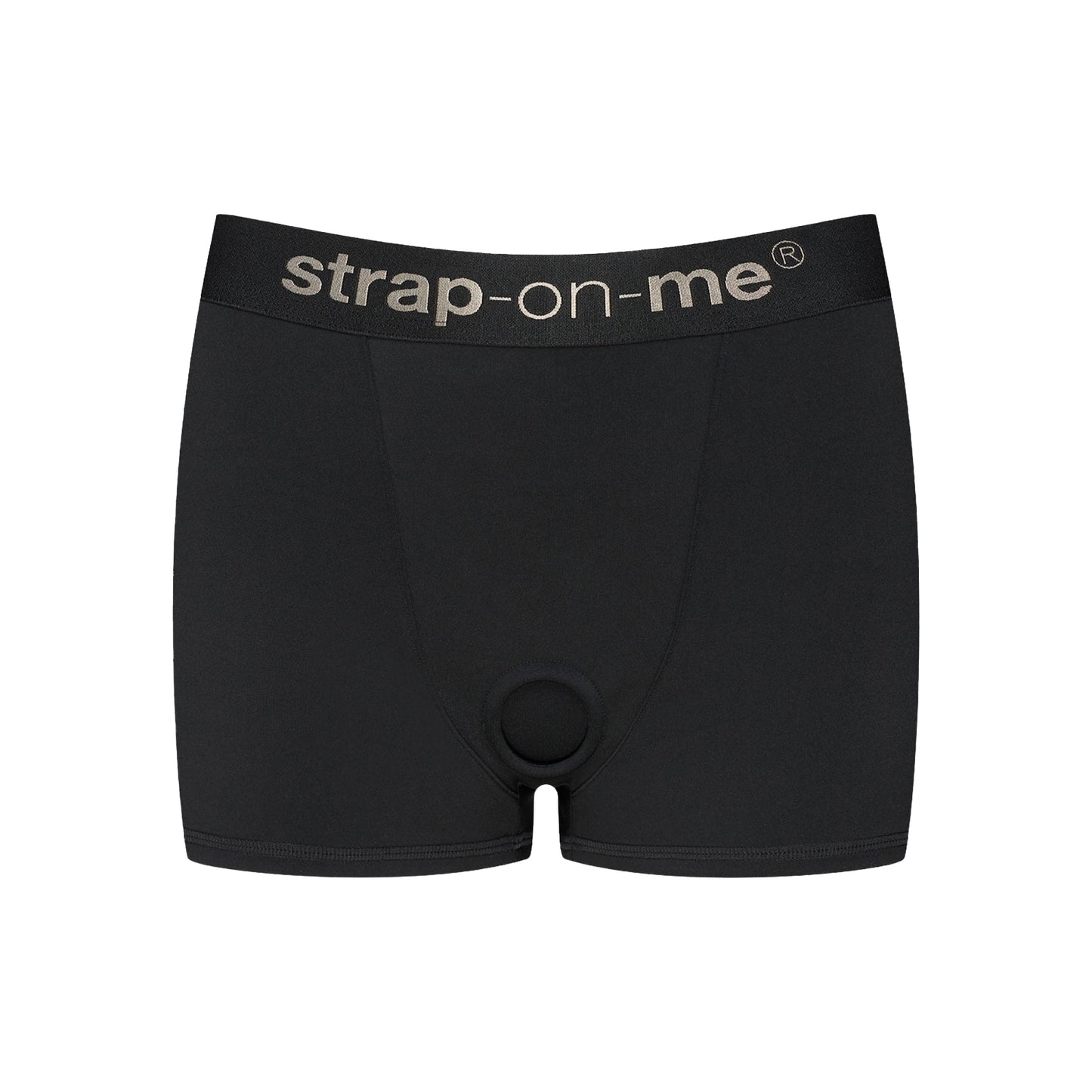 Lovely Planet Allure Strap-On Harness Lingerie – Black, High-Waist Boxer Cut