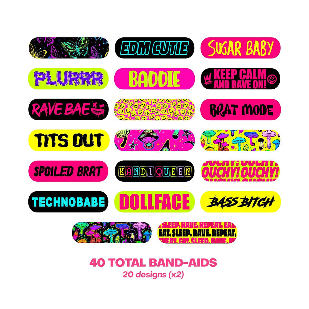Neva Nude Plur Vibes Ouchie Stix Bandages – Assorted Colors – 40-Pack