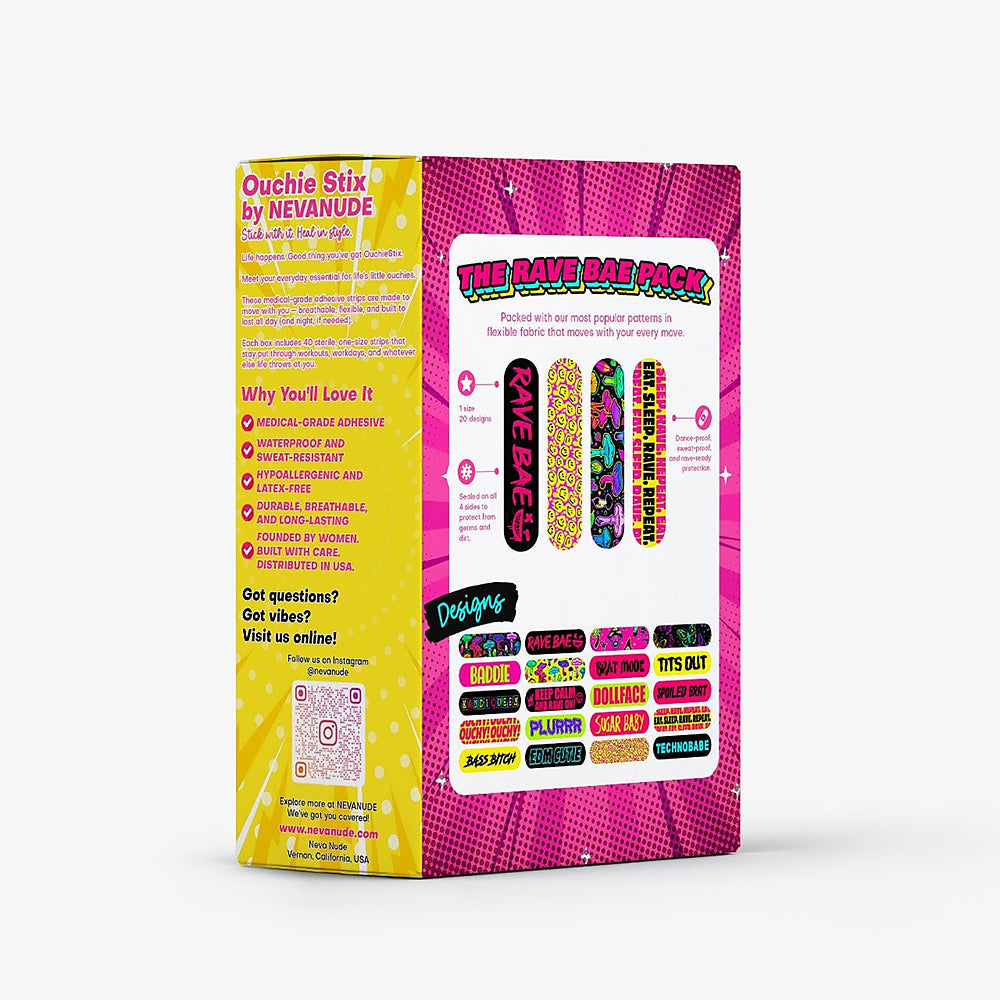 Neva Nude Plur Vibes Ouchie Stix Bandages – Assorted Colors – 40-Pack