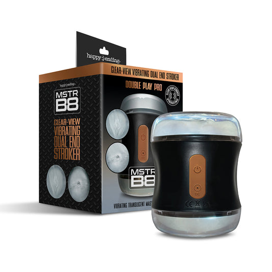 MSTR B8 Clear-View Vibrating Dual End Stroker – Clear