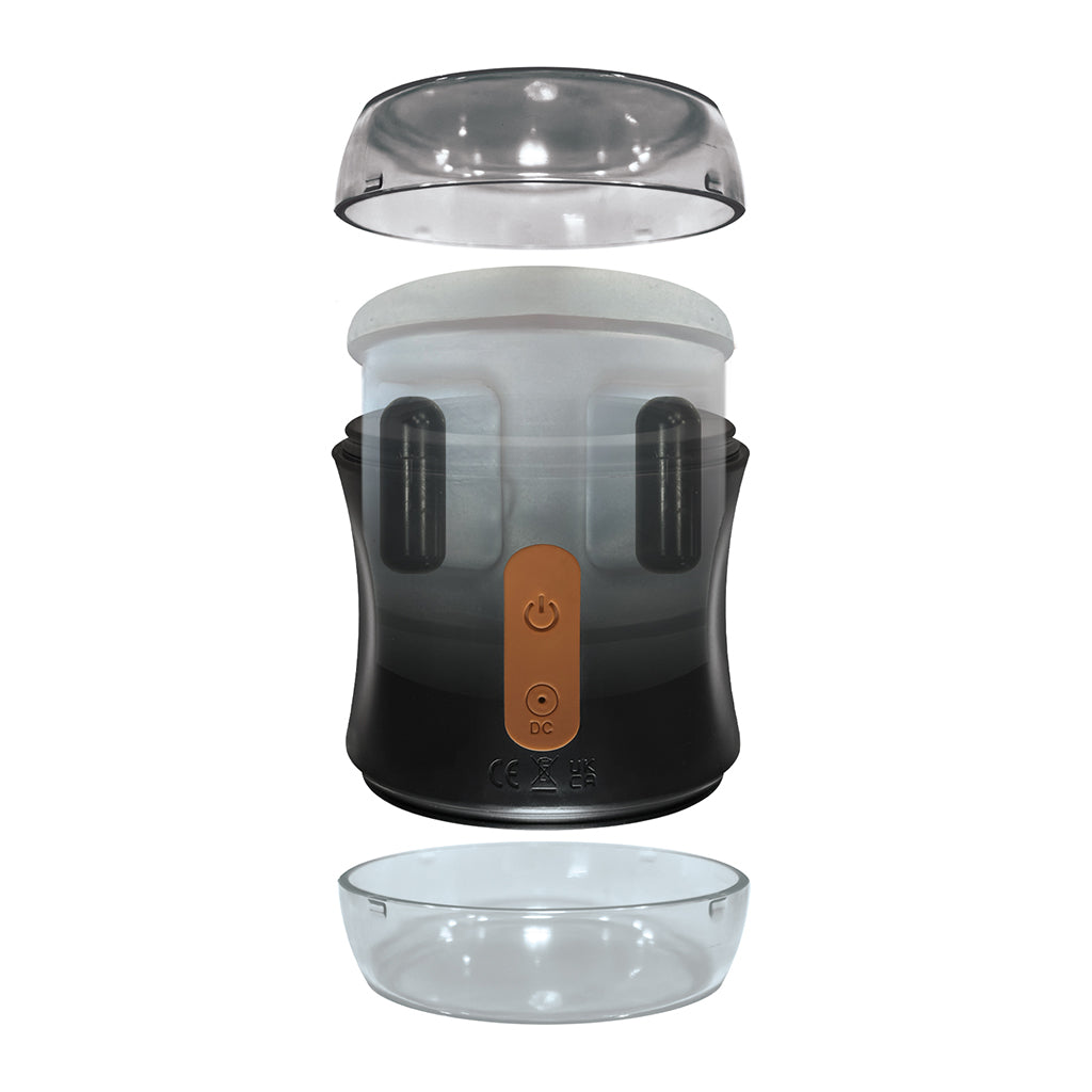 MSTR B8 Clear-View Vibrating Dual End Stroker – Clear