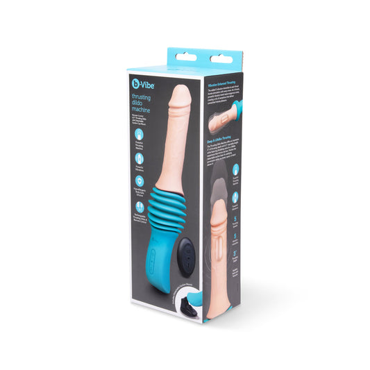 b-Vibe Realistic Thrusting Dildo Machine – 6.5" Thrusting Dildo with Remote Control – Vanilla/Ivory