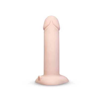 b-Vibe Every Body Vibrating Realistic Strap-On Kit – 6.5" Silicone Dildo with Harness – Vanilla/Ivory/Beige