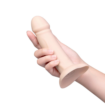 b-Vibe Every Body Vibrating Realistic Strap-On Kit – 6.5" Silicone Dildo with Harness – Vanilla/Ivory/Beige