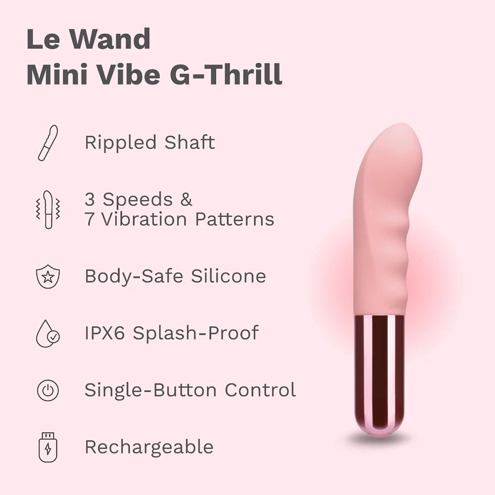Le Wand Mini Vibe G-Thrill G-Spot Vibrator – Light Pink