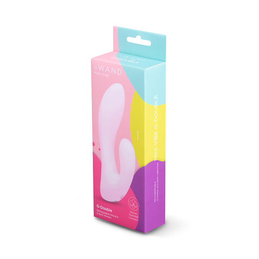 Le Wand Mini Vibe G-Double Rechargeable Rabbit Vibrator - Light Pink
