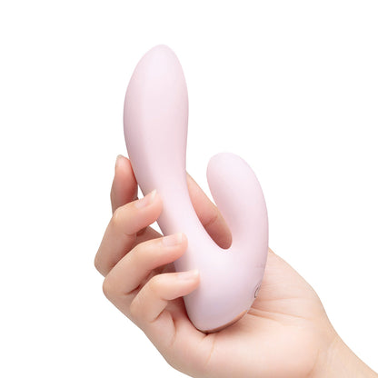 Le Wand Mini Vibe G-Double Rechargeable Rabbit Vibrator - Light Pink