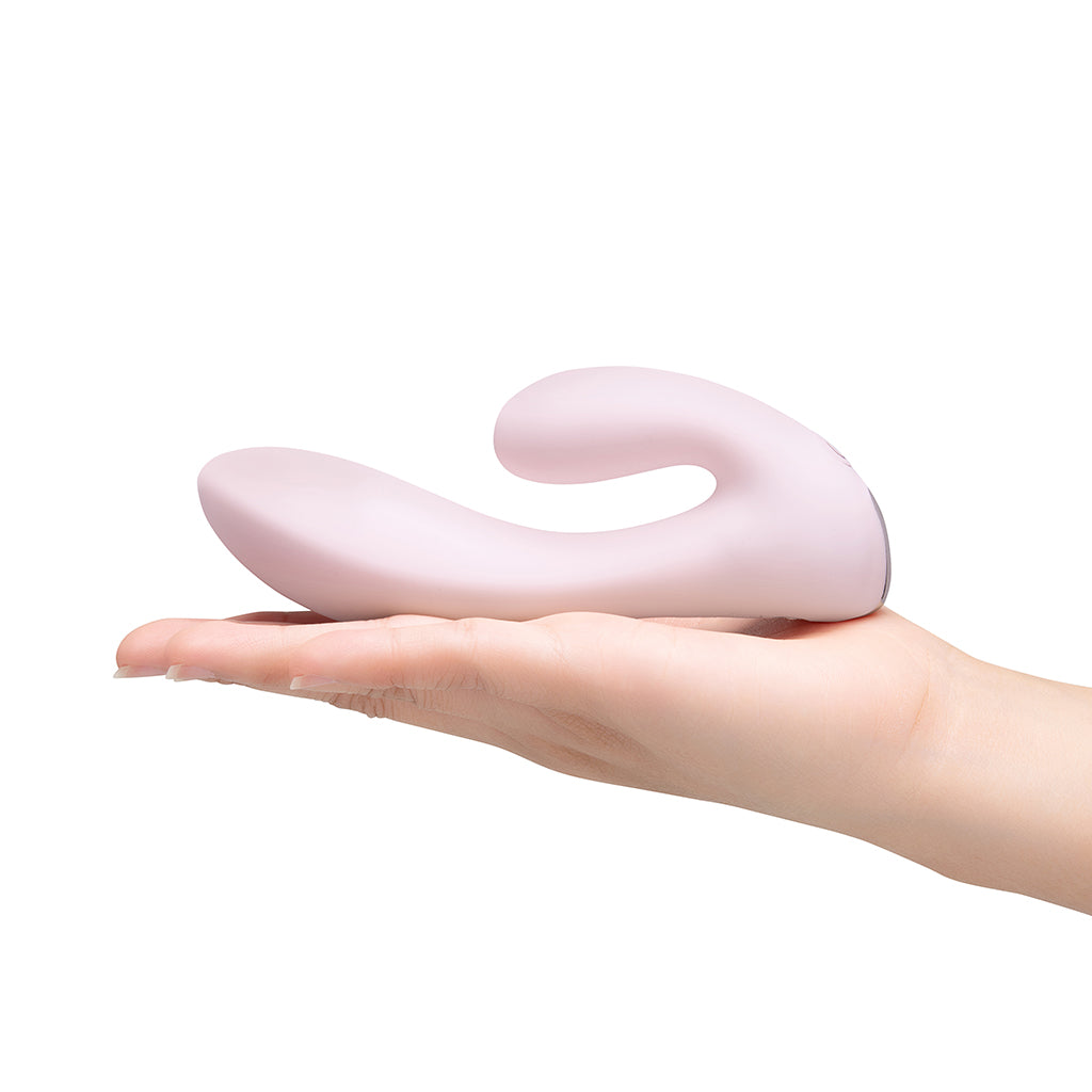Le Wand Mini Vibe G-Double Rechargeable Rabbit Vibrator - Light Pink