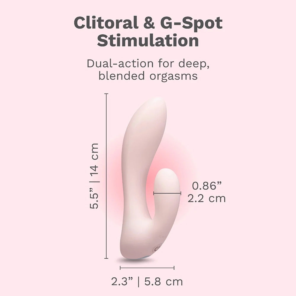 Le Wand Mini Vibe G-Double Rechargeable Rabbit Vibrator - Light Pink
