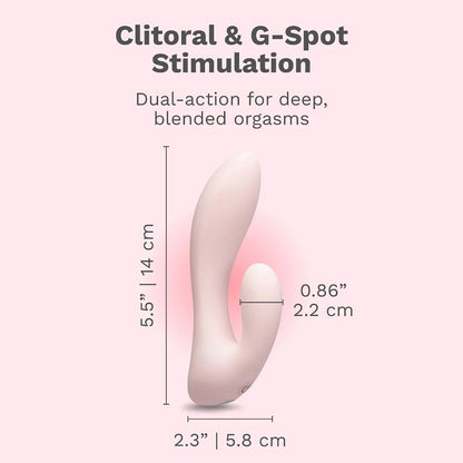 Le Wand Mini Vibe G-Double Rechargeable Rabbit Vibrator - Light Pink