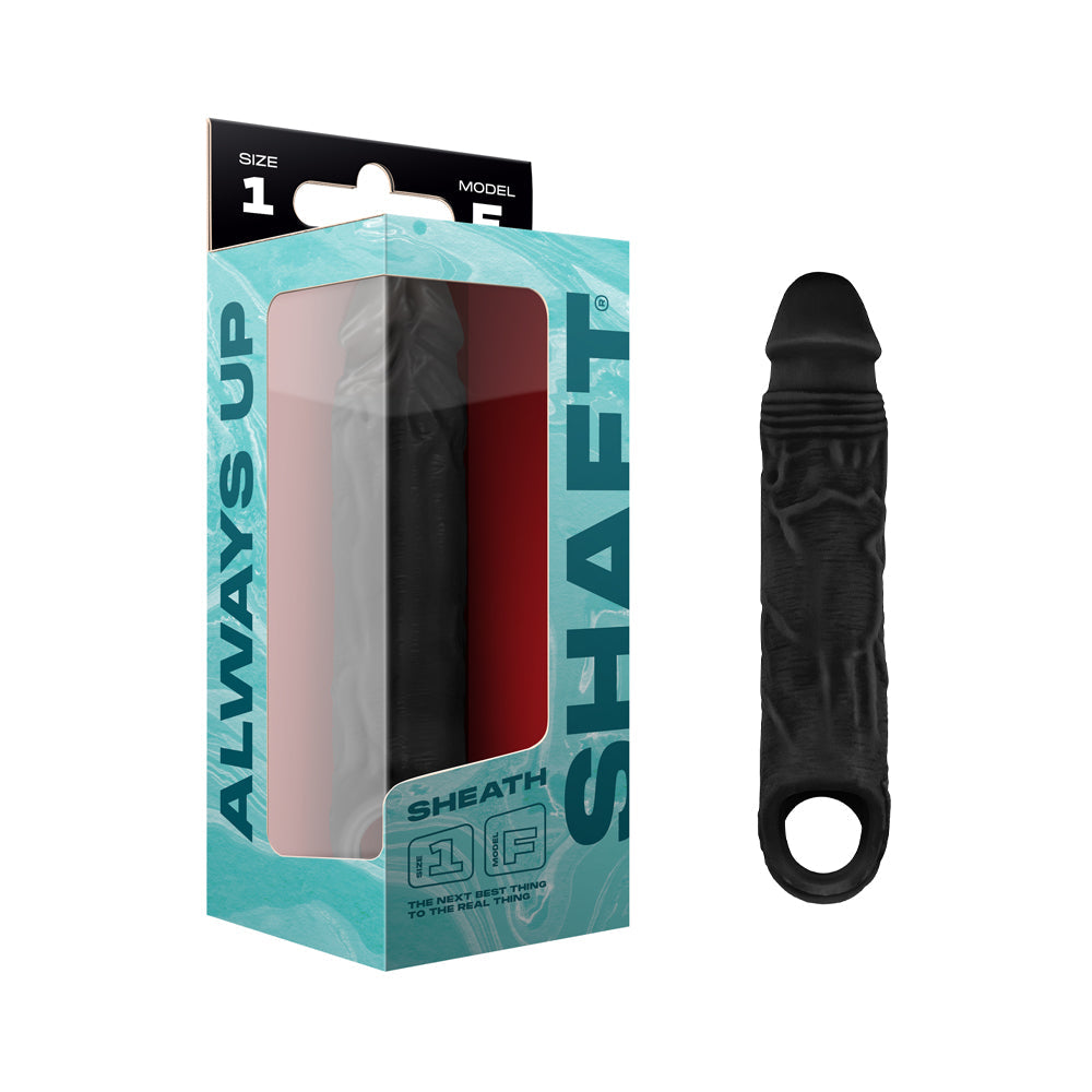 Shaft Model F Sheath Size 1 – Black Real-Feel Silicone