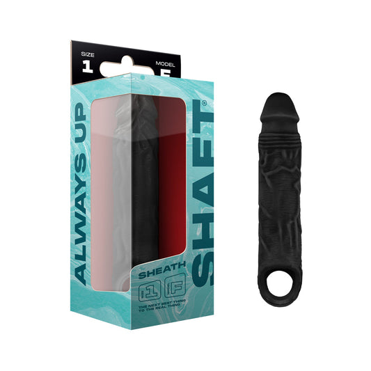 Shaft Model F Sheath Size 1 – Black Real-Feel Silicone