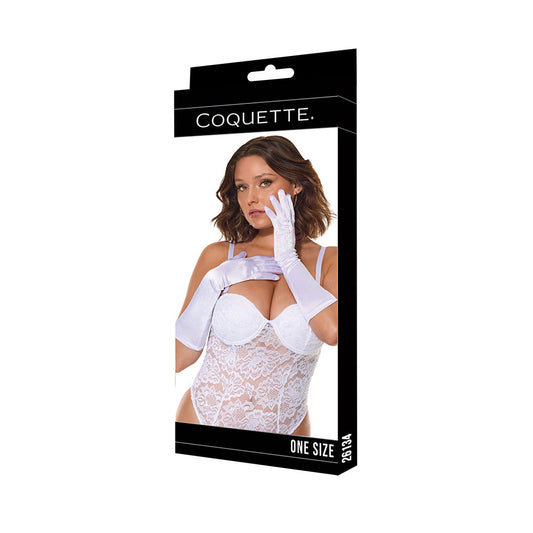 Coquette Gloves White O/S – Polyester Gloves