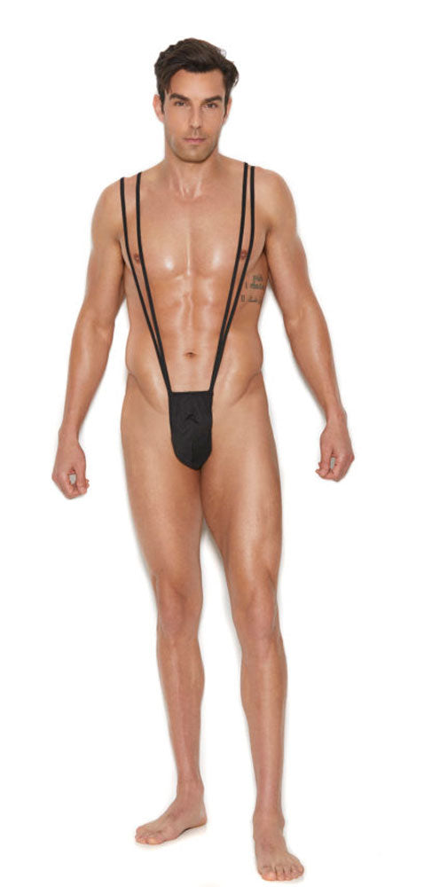 Elegant Moments Men's Suspender Pouch Underwear - Black - One Size