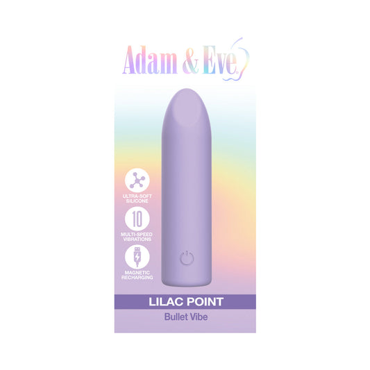 Adam & Eve Lilac Point Bullet Vibe – Silicone Bullet Vibe with 10 Vibration Patterns – Light Purple
