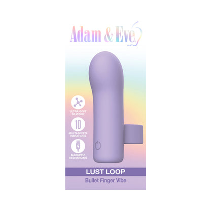 Adam & Eve Lust Loop Bullet Finger Vibe – Light Purple – 10 Vibration Patterns
