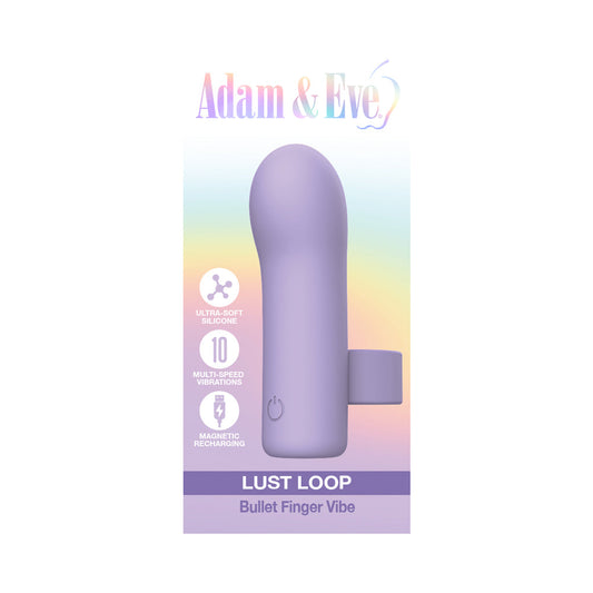Adam & Eve Lust Loop Bullet Finger Vibe – Light Purple – 10 Vibration Patterns