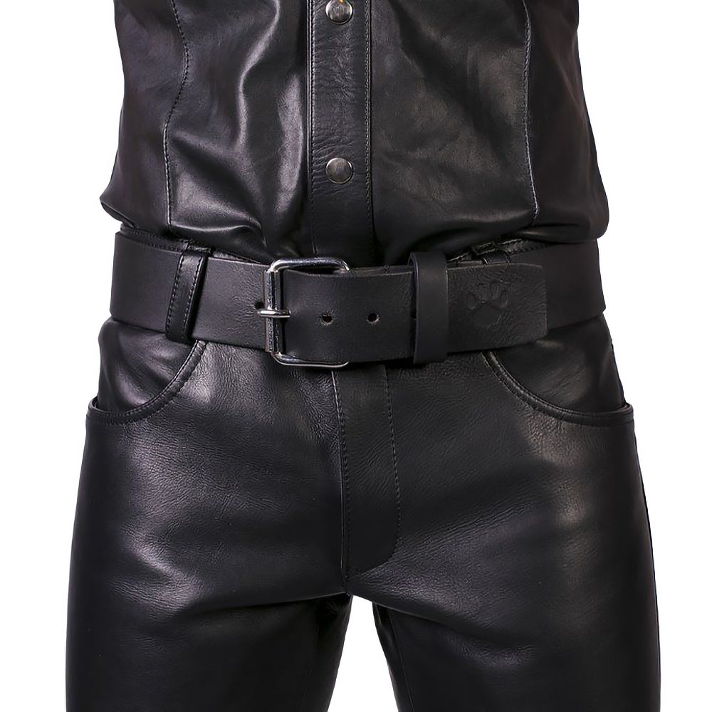 Prowler RED Leather Jeans – Black