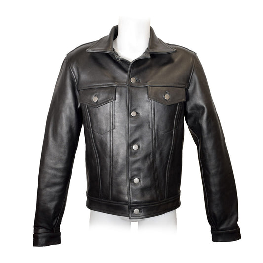 Prowler RED Leather Trucker Jacket - Black - Size L