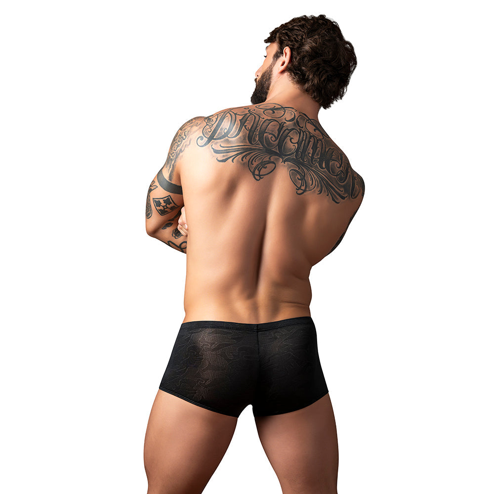 Male Power Kilauea Limited Edition Mini Short – Black – Low-Rise, High-Cut Design