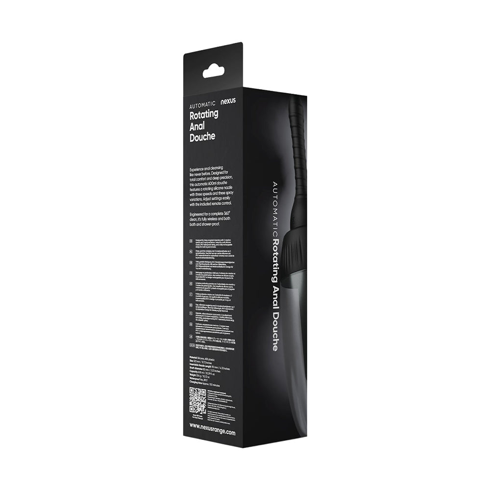 Nexus Automatic Rotating Anal Douche – Black/Clear