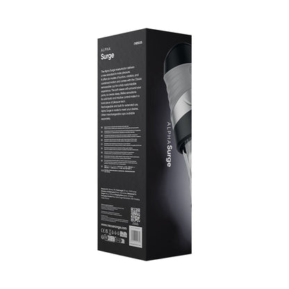 Nexus Alpha Surge Masturbator – Six Modes of Suction and Rotation – Black/Clear