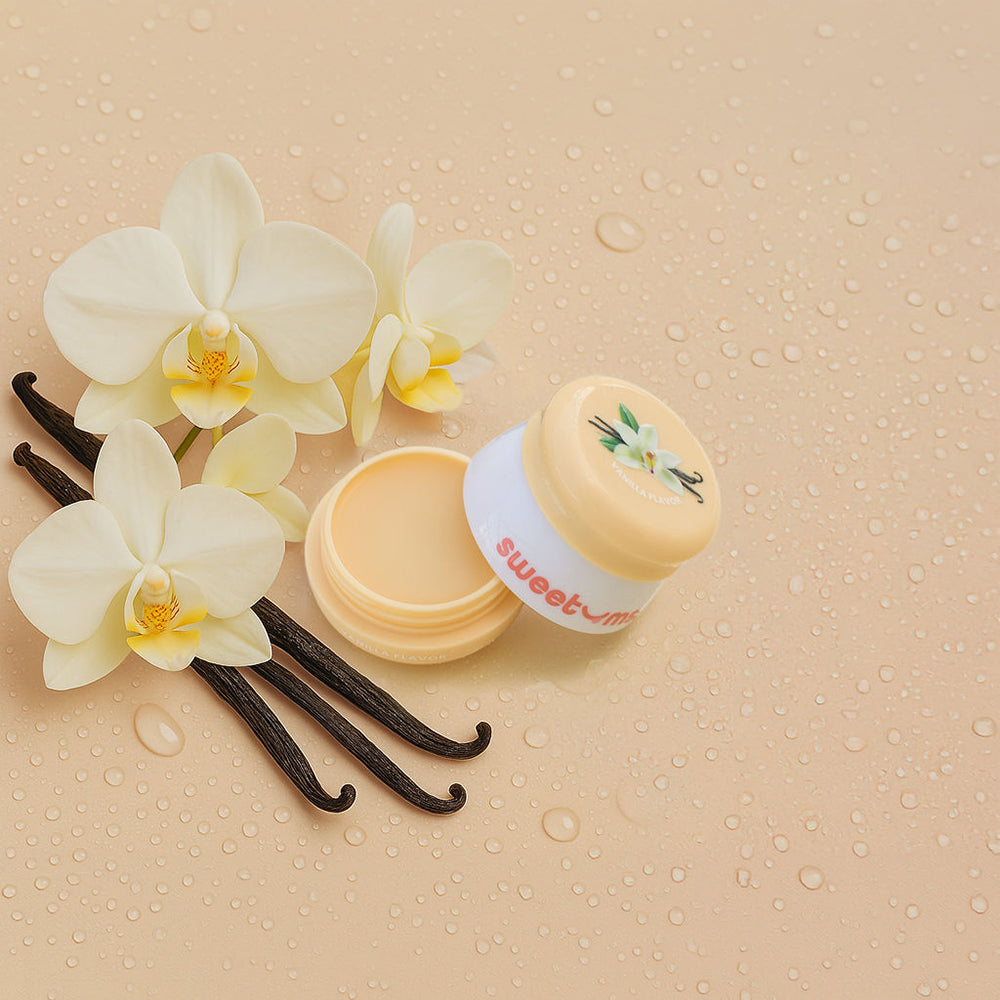 Sweetums Vanilla Flavored Lip Balm – Hydrating Lip Care with Built-in Mirror