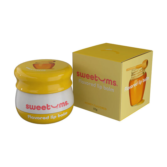 Sweetums Honey Flavored Lip Balm – Hydrating Lip Care with Built-in Mirror