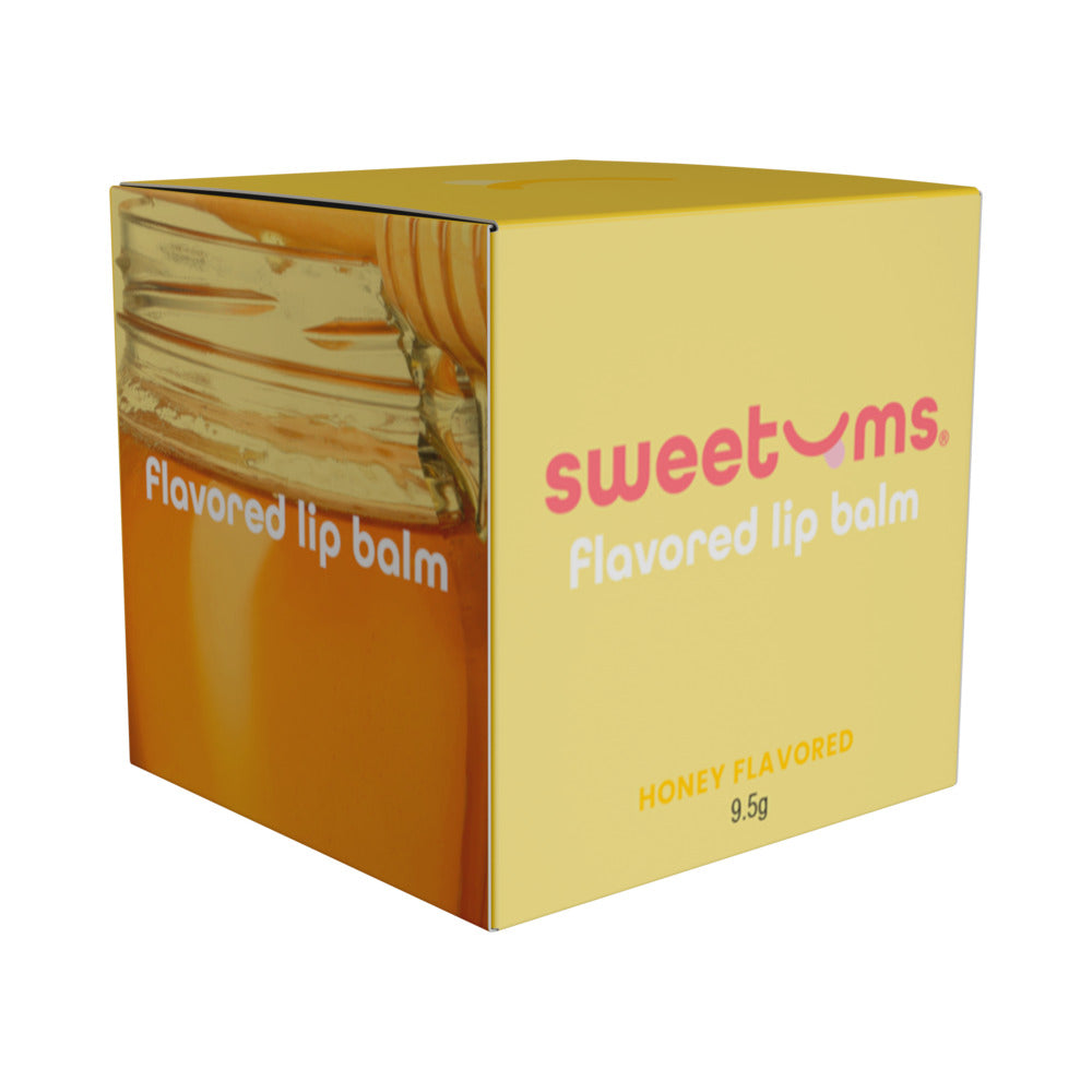 Sweetums Honey Flavored Lip Balm – Hydrating Lip Care with Built-in Mirror