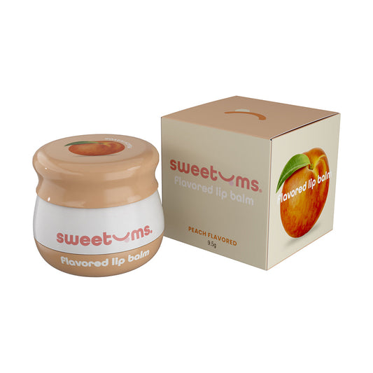 Sweetums Peach Flavored Lip Balm – Hydrating, Glossy Finish