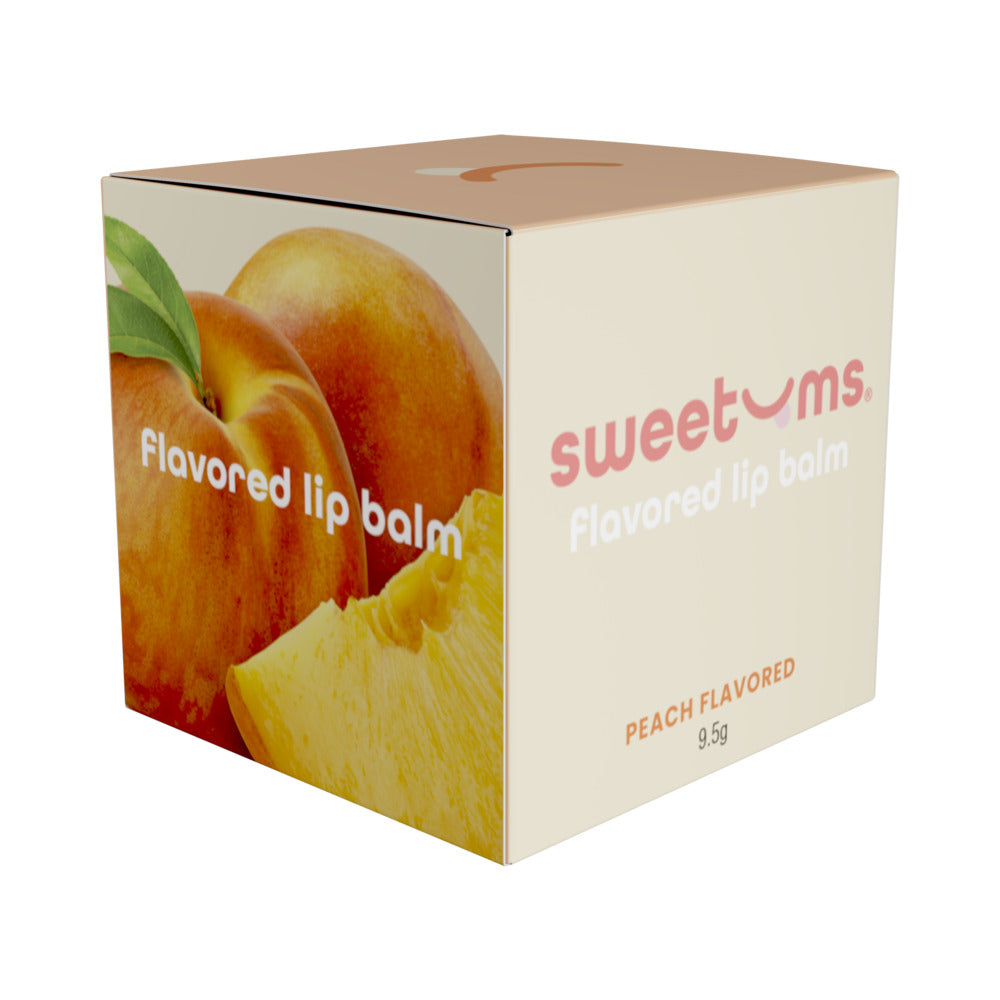 Sweetums Peach Flavored Lip Balm – Hydrating, Glossy Finish