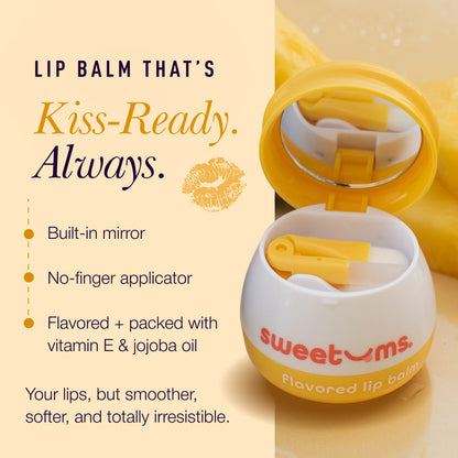 Sweetums Peach Flavored Lip Balm – Hydrating, Glossy Finish