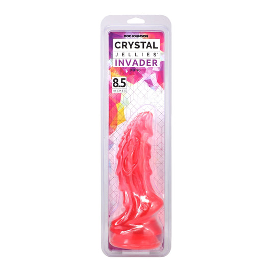 Doc Johnson Crystal Jellies Mythical Invader Dildo with Suction Cup – Light Pink
