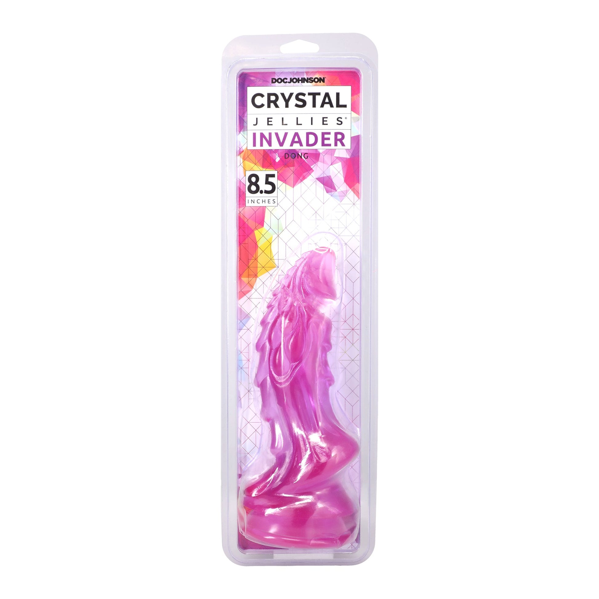 Doc Johnson Crystal Jellies Mythical Invader Dildo with Suction Cup – Light Purple