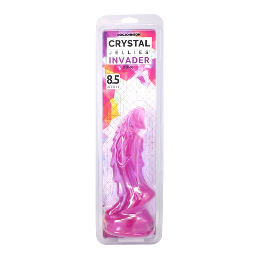 Doc Johnson Crystal Jellies Mythical Invader Dildo with Suction Cup – Light Purple