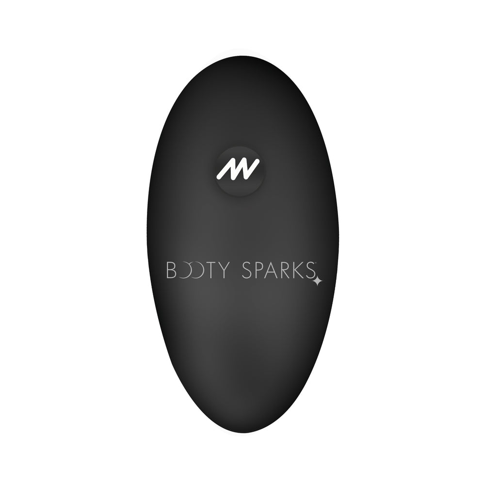 XR Brands Booty Sparks Vibrating Silicone Butt Plug with Optical Fiber Tail – Black/Clear