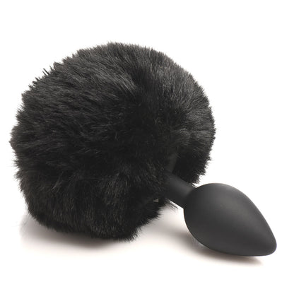 Tailz Fluffy Bunny Tail Silicone Plug – Black