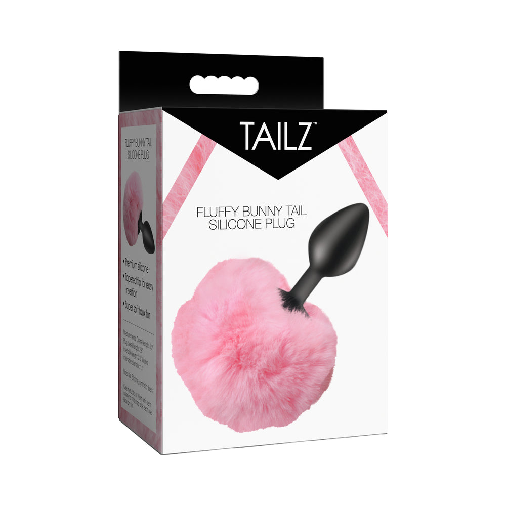 Tailz Fluffy Bunny Tail Silicone Plug - Pink