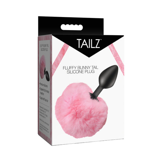 Tailz Fluffy Bunny Tail Silicone Plug - Pink